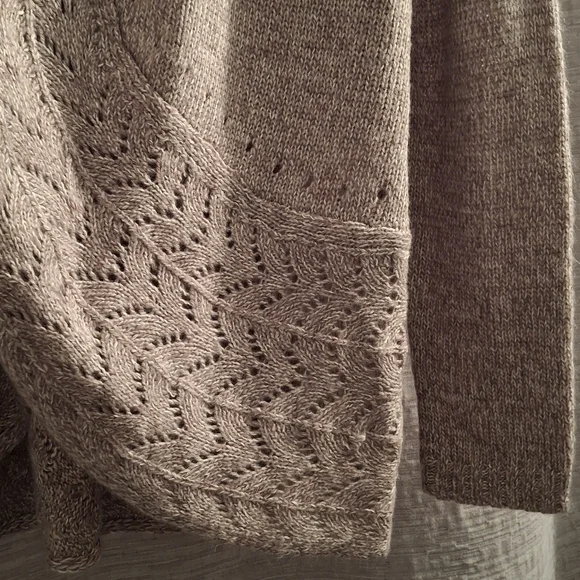 Karen Scott Open Front Pointelle Cardigan Oatmeal - Small - Picture 4 of 5